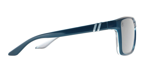 Ghoster Polarized Sunglasses - SilverLenses With Blue with Gloss Crystal Clear Frames Sunglasses | $48 US | Blenders Eyewear