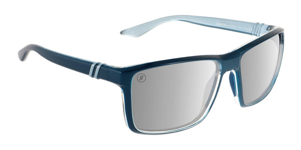 Ghoster Polarized Sunglasses - SilverLenses With Blue with Gloss Crystal Clear Frames Sunglasses | $48 US | Blenders Eyewear