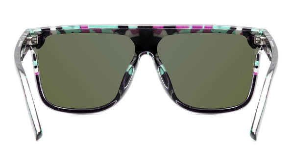 Savage River Polarized Sunglasses - Teal Shield Sunglasses With Multi Color Tortoise Frames Sunglasses | $58 US | Blenders Eyewear