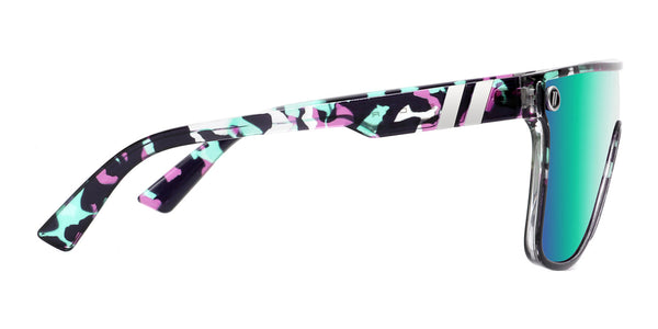 Savage River Polarized Sunglasses - Teal Shield Sunglasses With Multi Color Tortoise Frames Sunglasses | $58 US | Blenders Eyewear